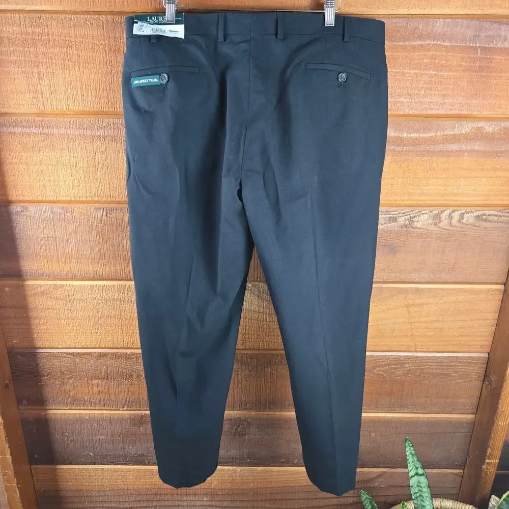 NWT Lauren Ralph Lauren Men's Wool Dress Pants 38W x 30L Black Classic Fit
